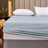 Long-staple Cotton Fitted Sheet, Misty Blue